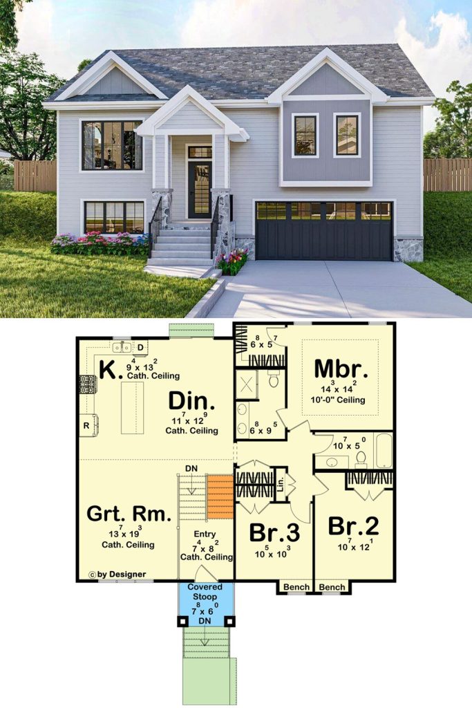 2 Story 3 Bed Split House